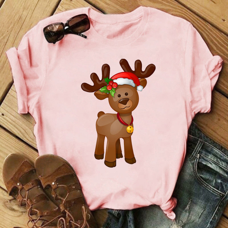 Christmas Print Ladies  Short Sleeve