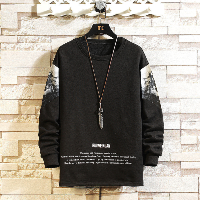Loose Fat Shirt Long-sleeved Sweater Men