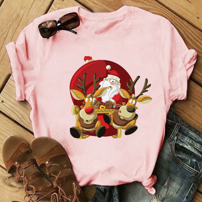 Christmas Print Ladies  Short Sleeve