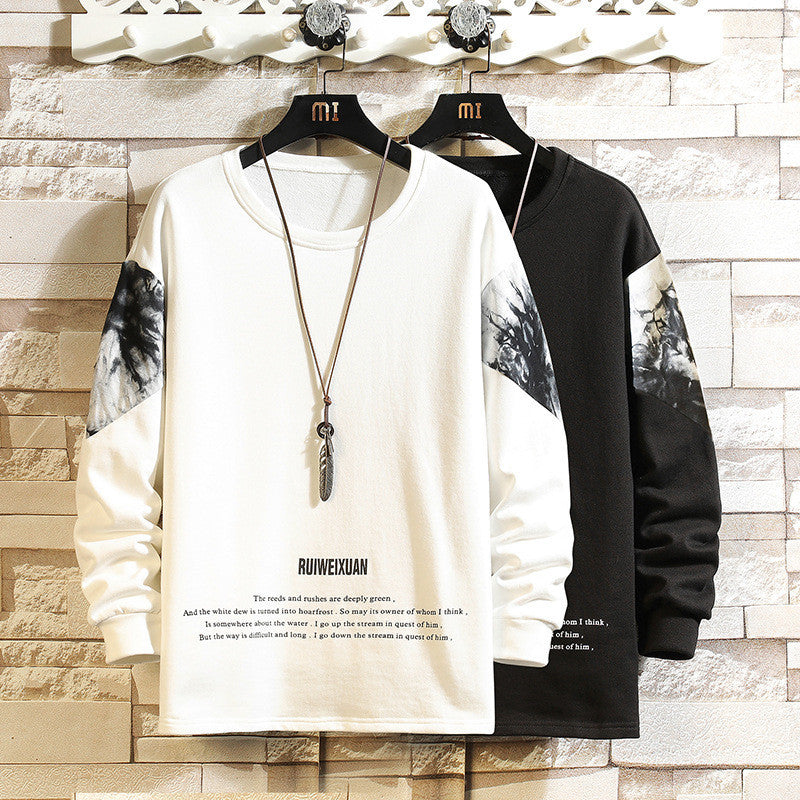 Loose Fat Shirt Long-sleeved Sweater Men